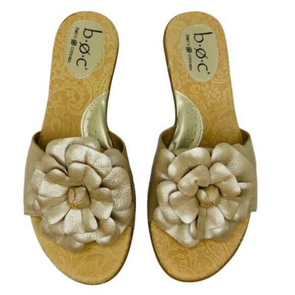 Boc Born Concept Windflower Gold Slip On Sandals Size 10 - Picture 1 of 13